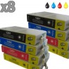 8 cartouches compatibles Epson T1281 à T1284 lot T1285 