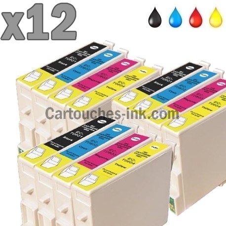 12 cartouches compatibles Epson T0551 à T0554 lot T0556
