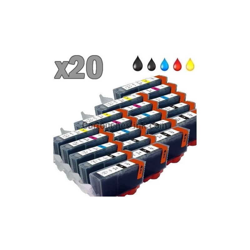 D&C Set 5 Cartucce Compatibili PGI-520 CLI-521 Per Canon Pixma IP3600, IP4600, MP540, MP620, MX860, Ecc.