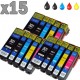 15 cartouches compatibles Epson T2621 à T2634, lot T2636 ou 26XL