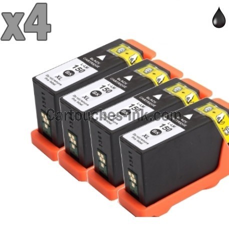 4 cartouches noir compatibles Lexmark 150XL / 155XL 
