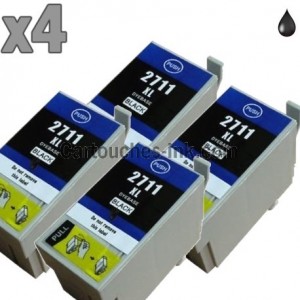 4 cartouches noir compatibles Epson T2711 BK