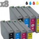 8 cartouches compatibles Epson T7011, T7012, T7013, T7014, lot T7015