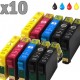 10 cartouches compatibles Epson T1811 à T814, lot T1816 ou 18XL