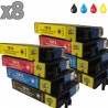 8 cartouches compatibles Epson T1811 à T814, lot T1816 ou 18XL